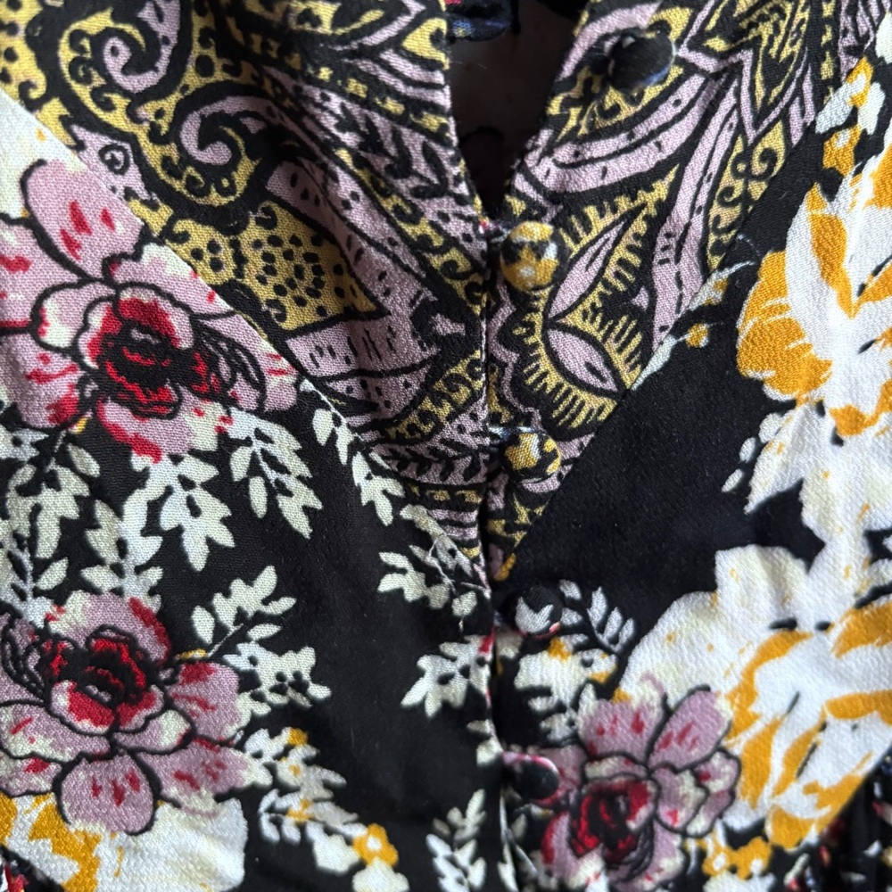 Free People Floral Tunic Blouse‎ Flowy Size S - Picture 6 of 13